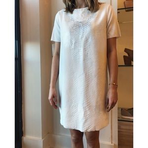 White Rubberised T-shirt Dress
